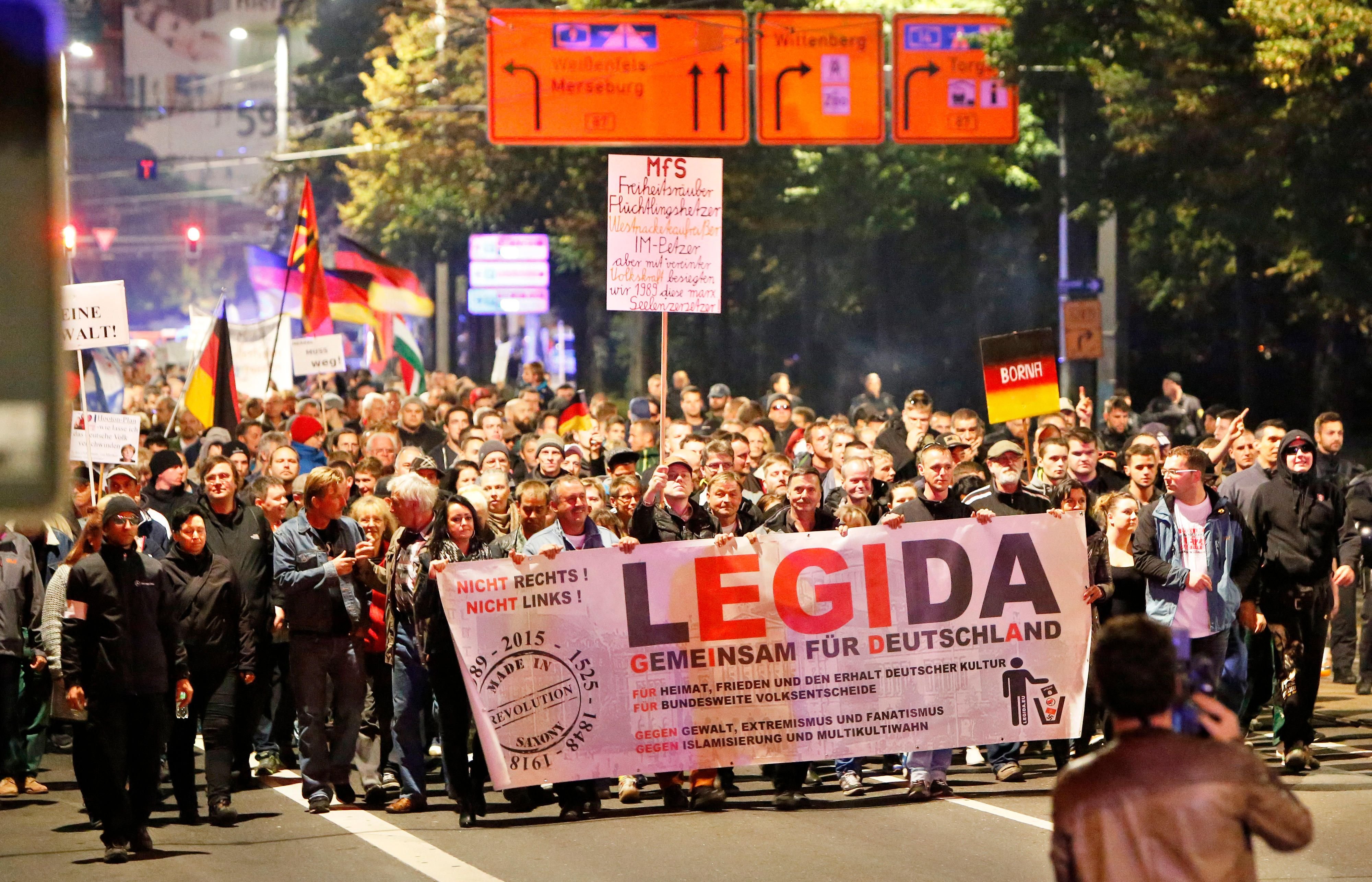 Legida-Demonstration in Leipzig.