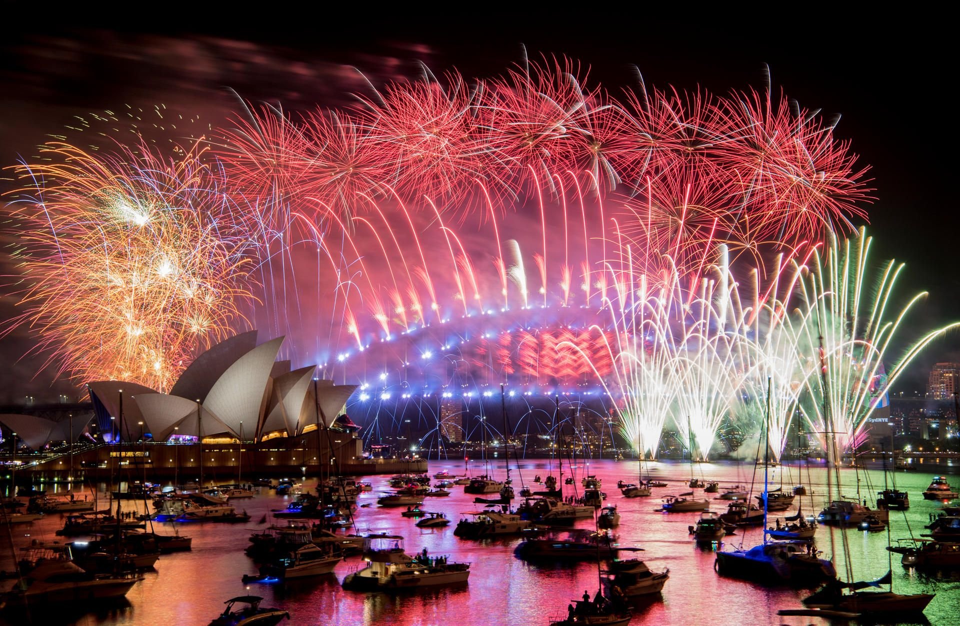 Prachtvoller Anblick: Das Silvester-Feuerwerk im Hafen von Sydney.