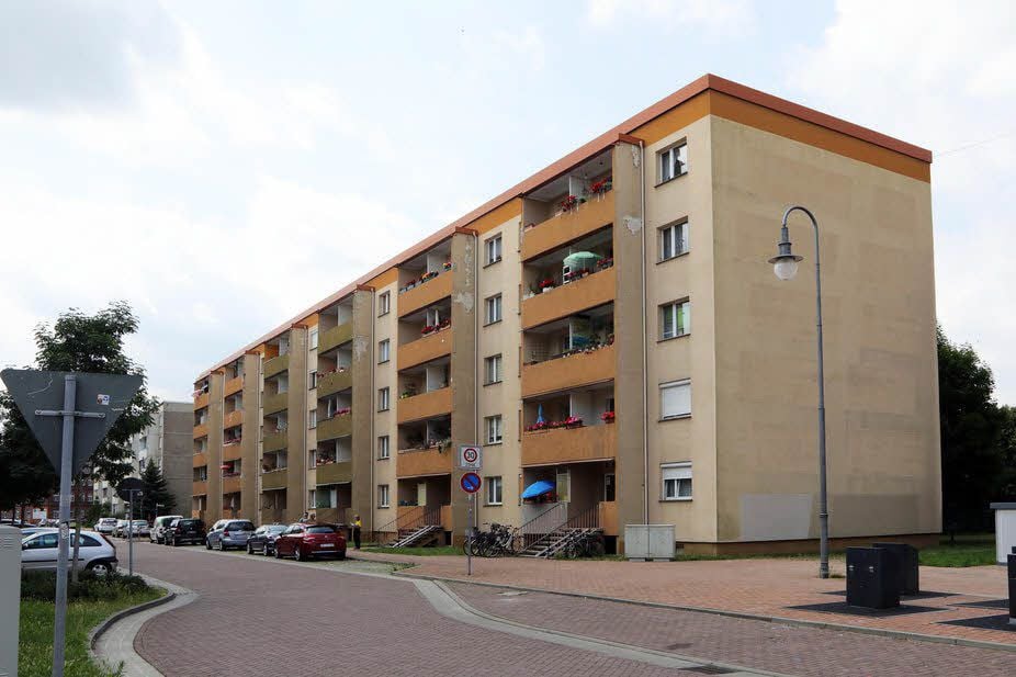 Der Wohnblock vor der Sanierung.