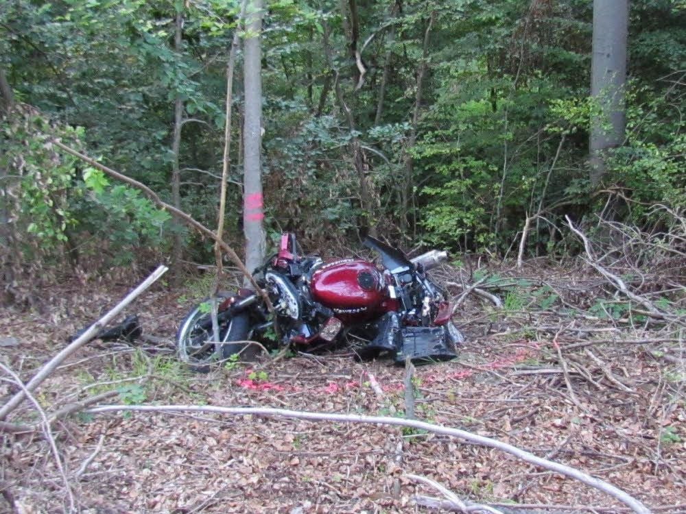 Das zerstörte Motorrad