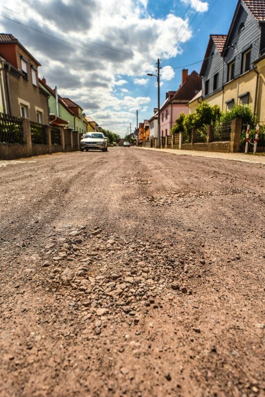 Die Straße zwischen Bergmannseck Merseburg.