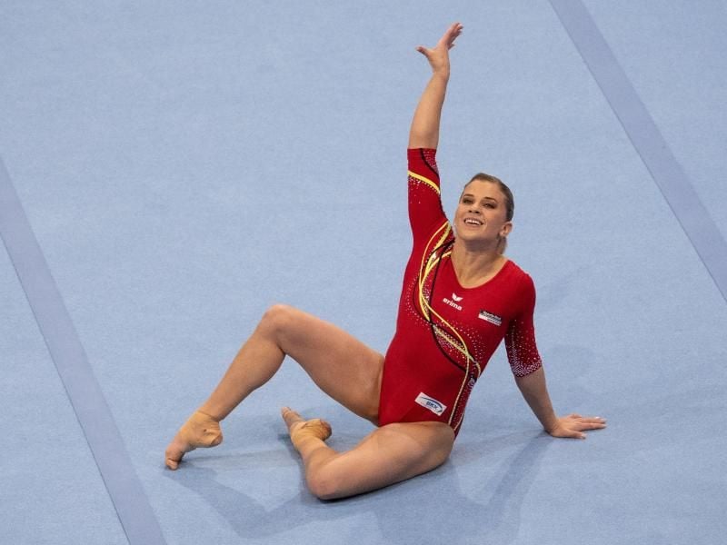 Vor den Finals in Berlin von Fußproblemen geplagt: Topturnerin Elisabeth Seitz. Foto: Marijan Murat