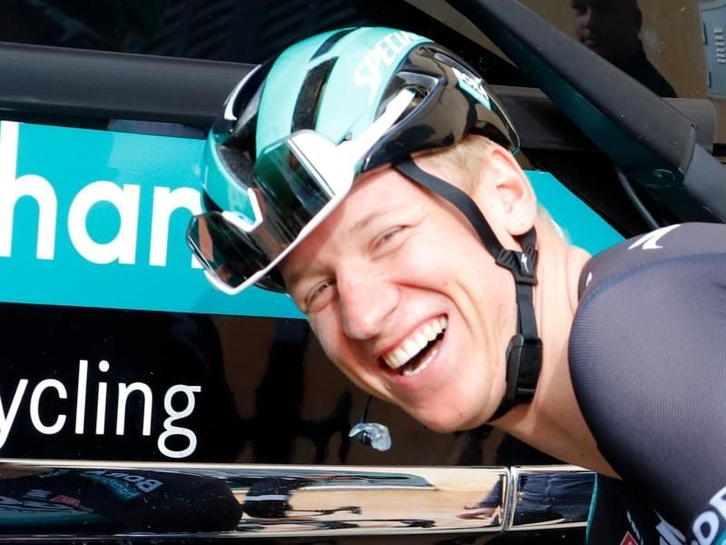 Pascal Ackermann hat die zweite Etappe der Sibiu Tour gewonnen und damit seinen dritten Saisonsieg eingefahren. Foto: Clara Margais/dpa