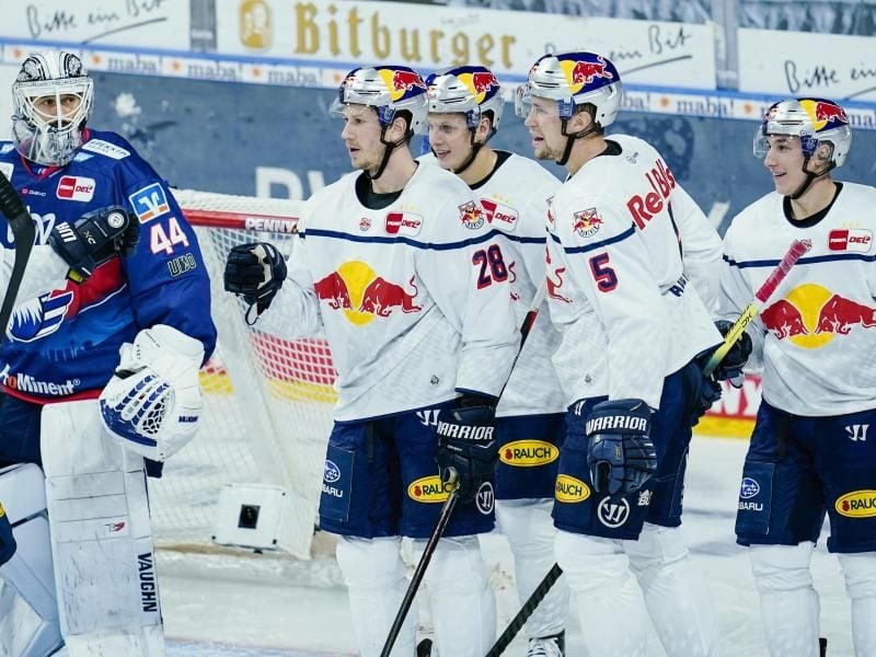 Der EHC Red Bull München gewann im DEL-Test gegen die Adler Mannheim. Foto: Uwe Anspach/dpa