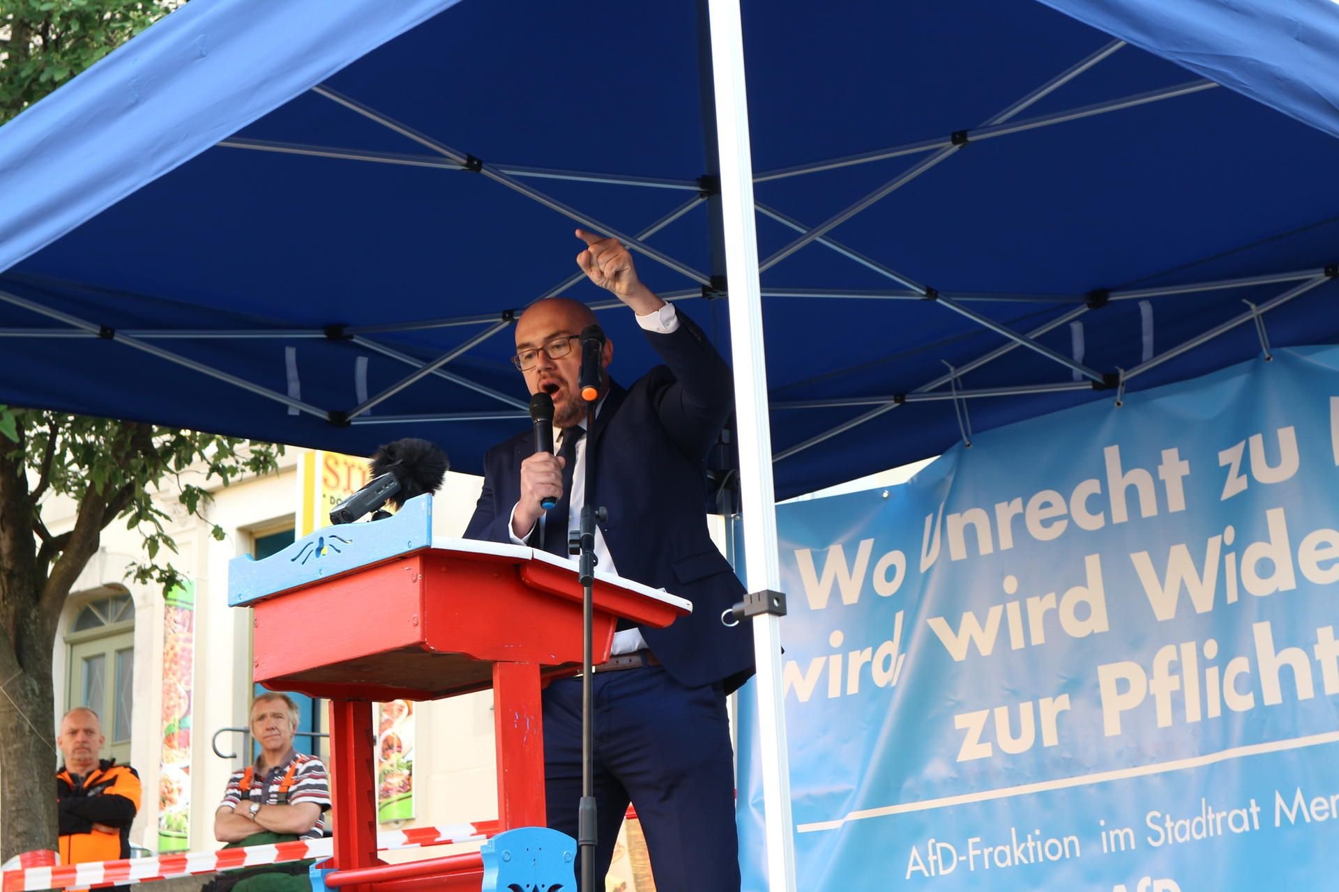 Der bisherige Brandenburger AfD-Landeschef Andreas Kalbitz war einer der Redner in Querfurt.