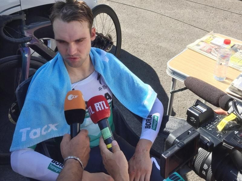 Maximilian Schachmann vom Team Bora-hansgrohe musste verletzungsbedingt die Tour de France aufgeben. Foto: Stefan Tabeling