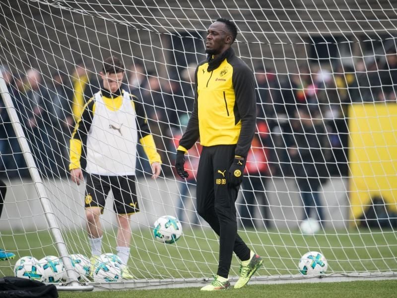 Usain Bolt hatte Ende März beim BVB mittrainiert. Foto: Bernd Thissen