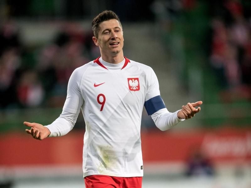 Erzielte zwei Treffer bei der polnischen WM-Generalprobe: Bayern-Angreifer Robert Lewandowski. Foto: Maciej Kulczynski