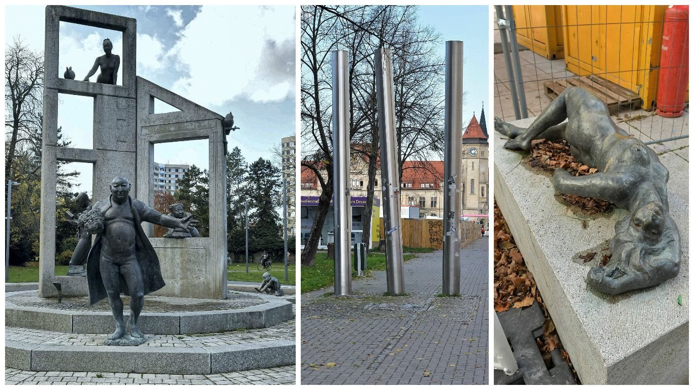 Der Stadtparkbrunnen soll vollendet werden, die „Drei Säulen“ werden eingelagert und „Die Liegende“ muss umziehen.