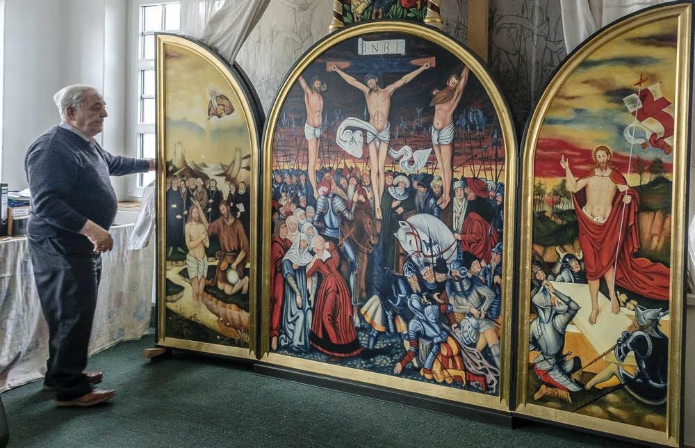 Walter Neumann, Elektromeister aus Kemberg, hat sich für die Rekonstruktion des verlorenen Cranach-Altars stark gemacht.