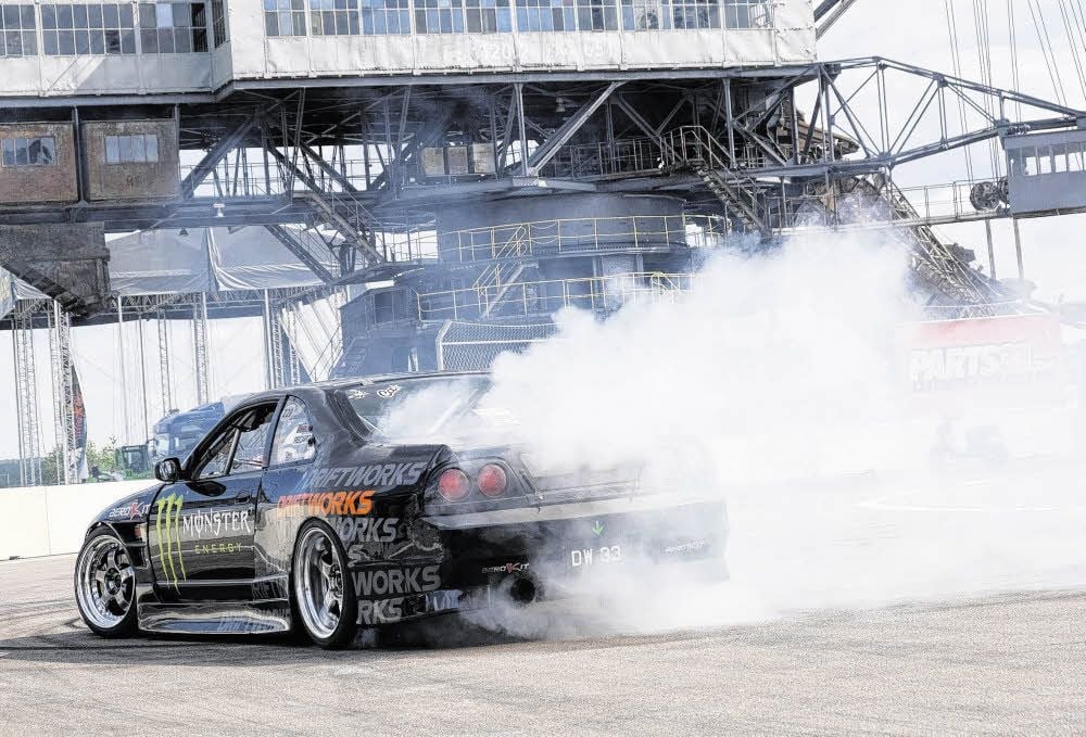 Bis zu 1.600 PS haben die Fahrzeuge, die am Wochenende in Ferropolis beim „Iron Drift King“ an den Start gehen.
