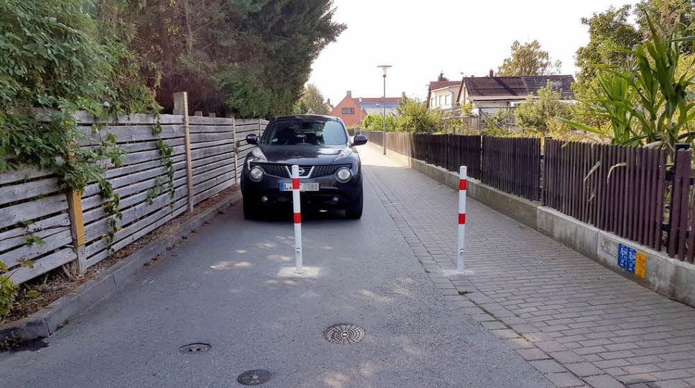 Poller machen die Kollwitzsiedlung zur Sackgasse.