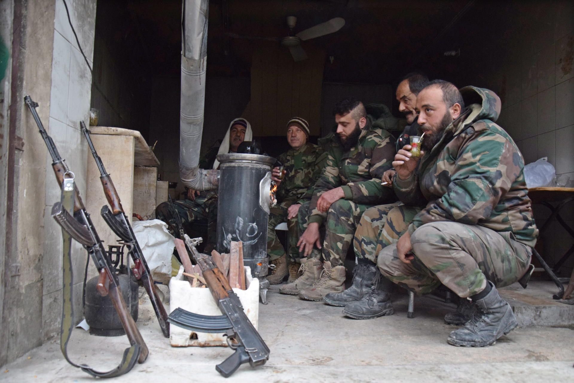 Syrische Kämpfer in al-Kallasseh (Archiv/Symbolbild)