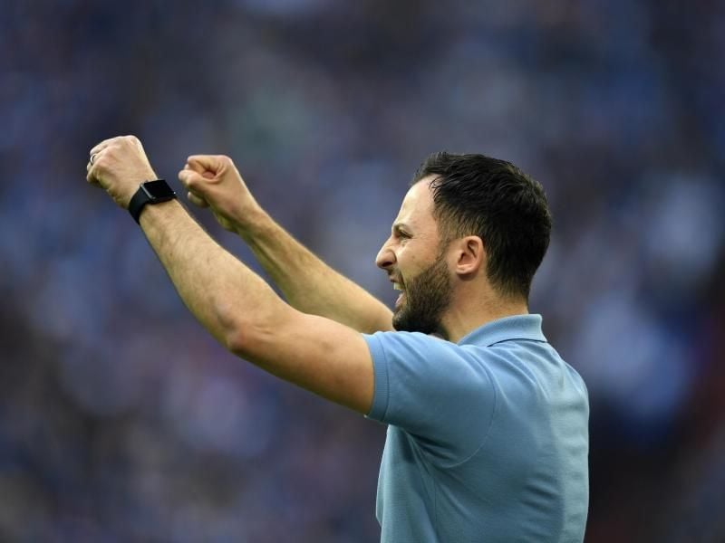 Ist mit Schalke 04 auf dem Weg Richtung Königsklasse: Coach Domenico Tedesco. Foto: Ina Fassbender