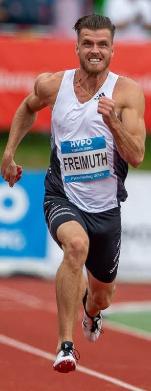 Rico Freimuth bei den 100 Metern in Götzis