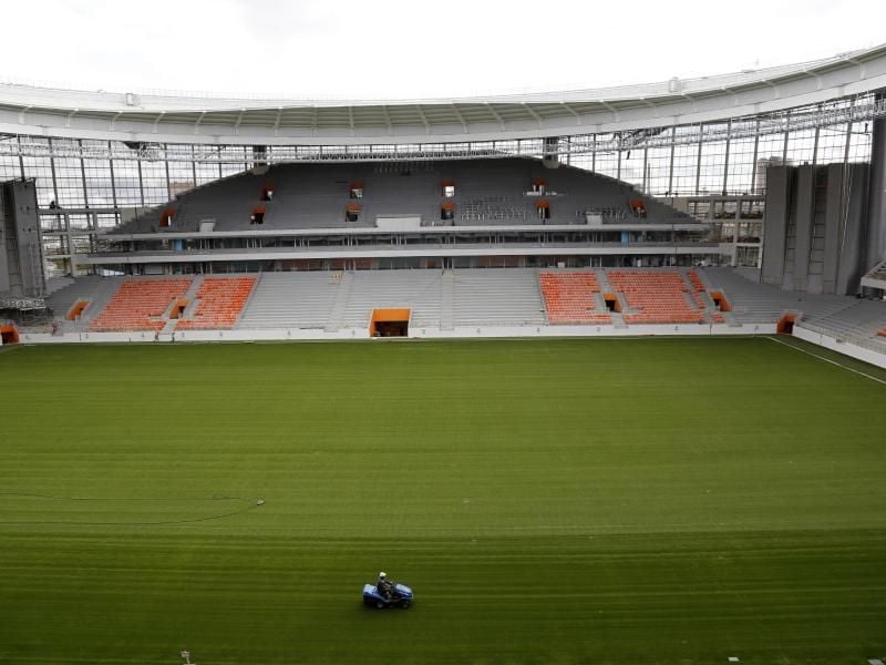 Blick in das Jekaterinburg-Stadion in Jekaterinburg, Russland, aufgenommen am 18.09.2017. Foto: Uncredited/AP