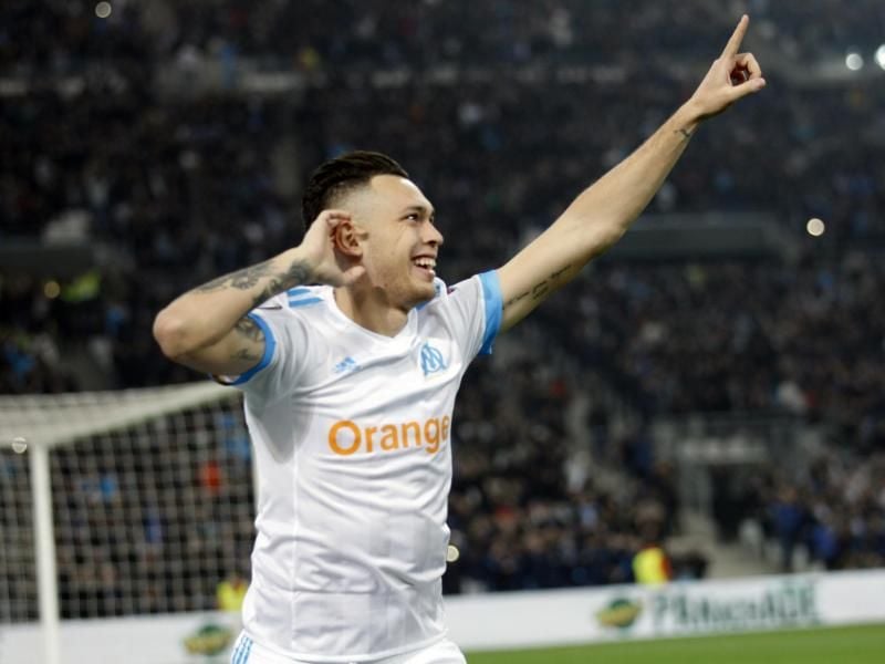 Lucas Ocampos von Olympique Marseille jubelt nach seinem Treffer. Foto: Claude Paris/AP