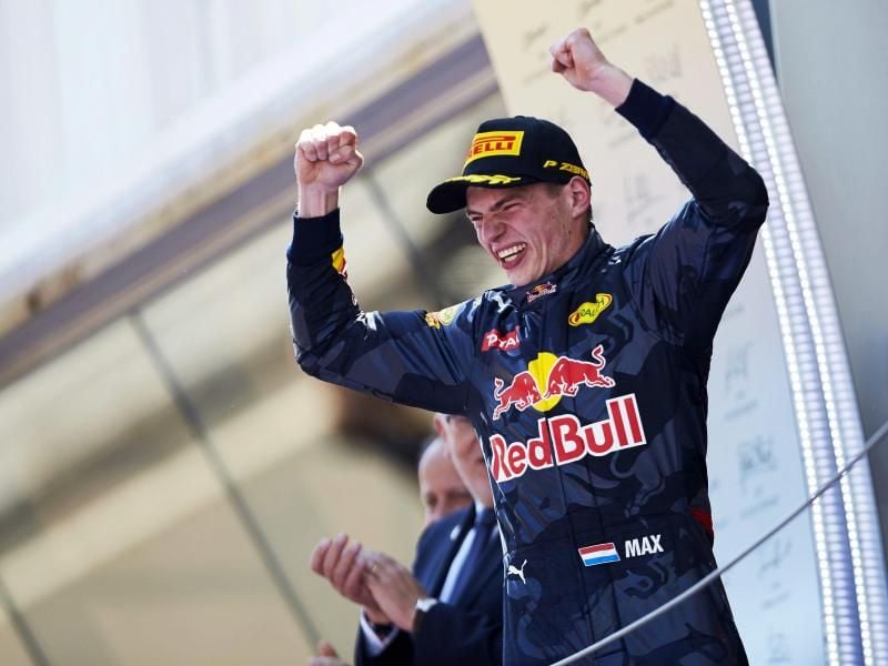 Hat Red-Bull-Pilot Max Verstappen auch in Barcelona Grund zum Jubel?. Foto: Alejandro Garcia/EFE/dpa