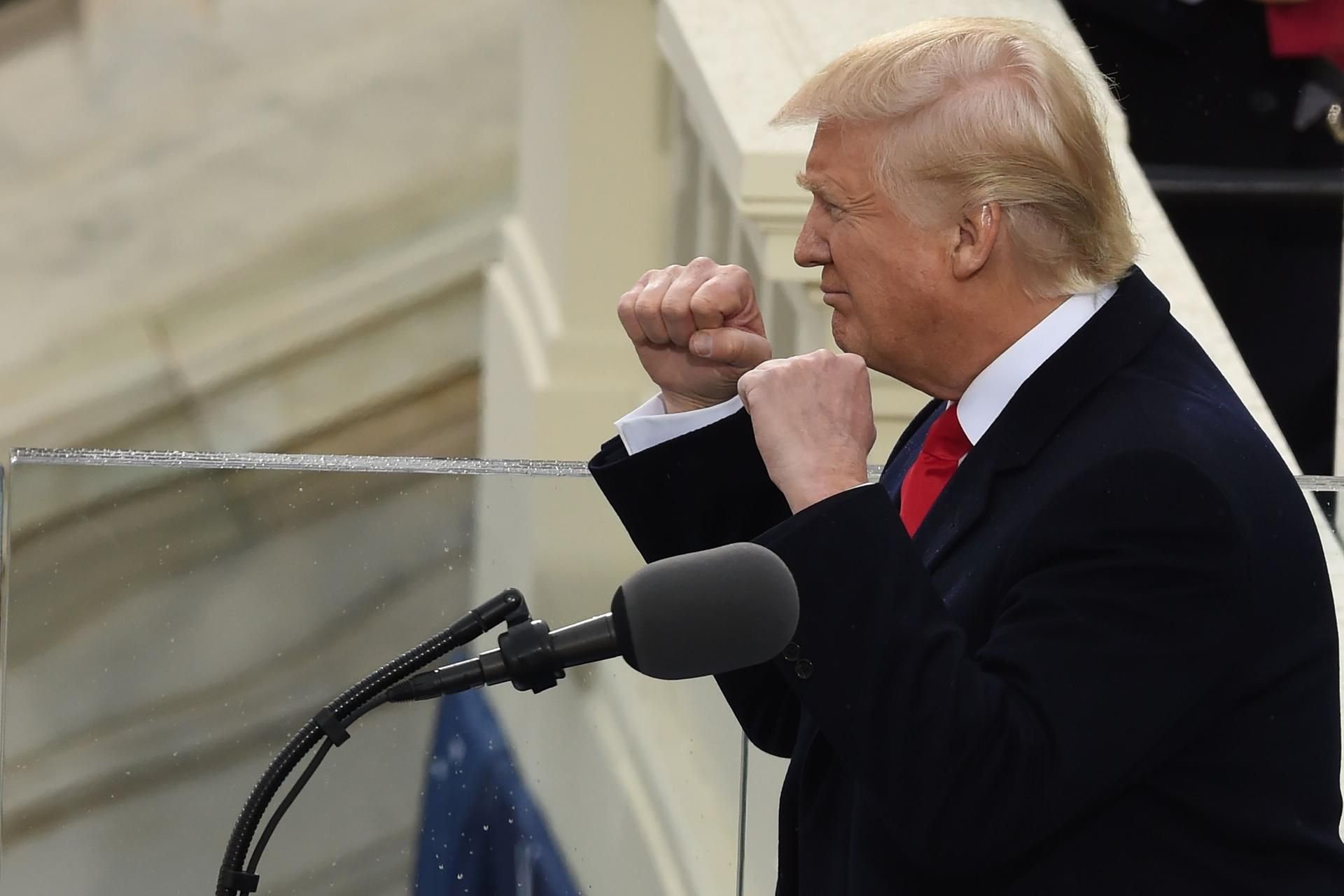 Donald Trump bei seiner ersten Rede als neuer US-Präsident.