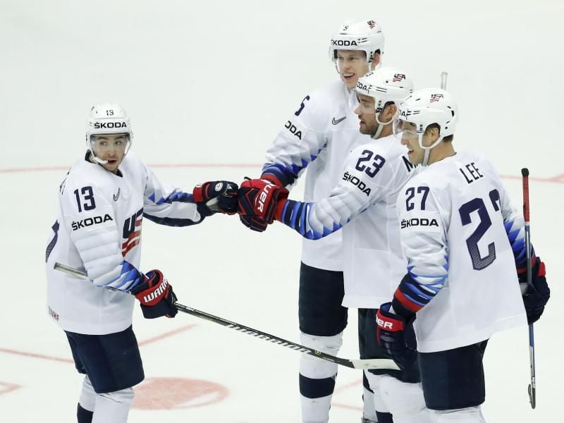 Die US-Auswahl besiegte Norwegen mit 9:3. Foto: Petr David Josek/AP/dpa