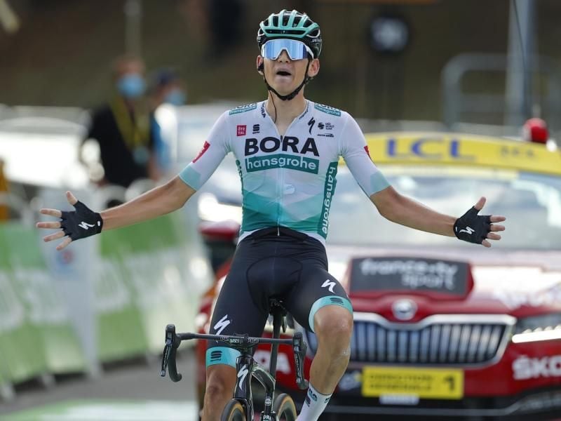 Machte bei der Tour de France auf sich aufmerksam: Lennard Kämna. Foto: Pool/BELGA/dpa