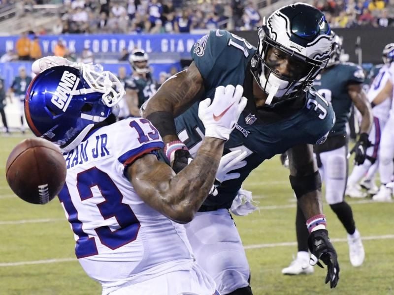 Die Philadelphia Eagles besiegten New York Giants 34:13. Foto: Bill Kostroun/AP