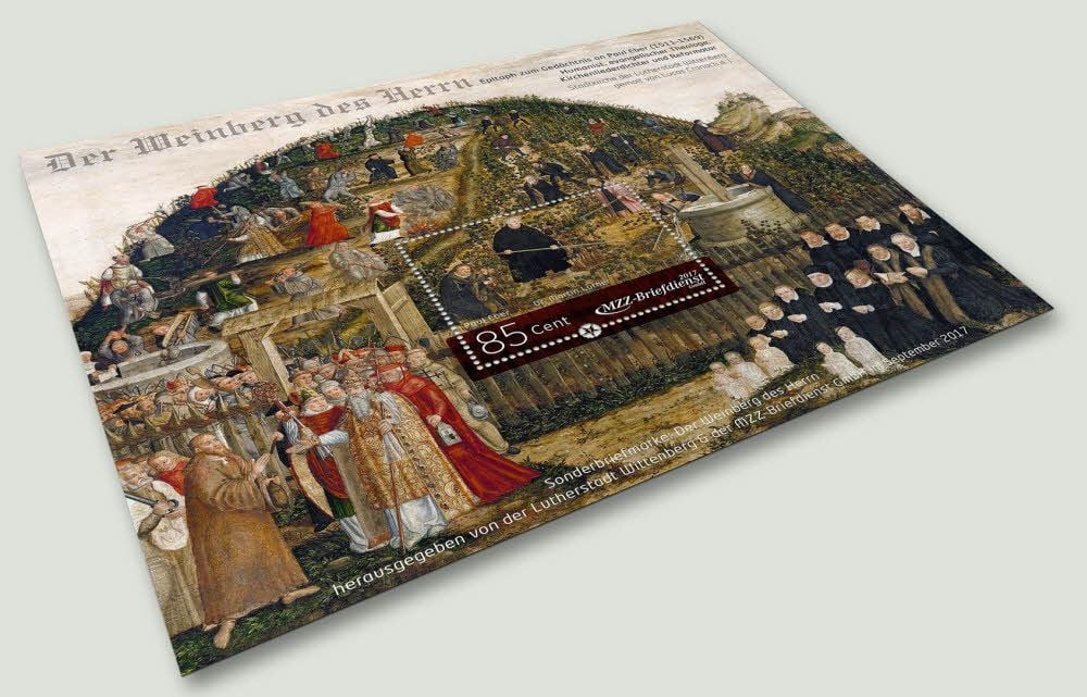 Auch der MZZ-Briefdienst beteiligt sich. Gemeinsam mit der Stadt Wittenberg wurde eine Sondermarke „Der Weinberg des Herrn“ herausgegeben.