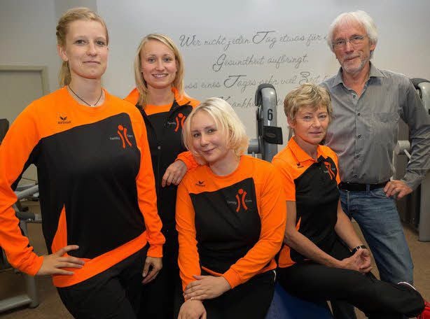Das Team des Jessener Family Gym: Jenny Müller, Sarah Weiner, Maud Dittmann, Heike Schumann-Fahl und Werner Fahl (von links).