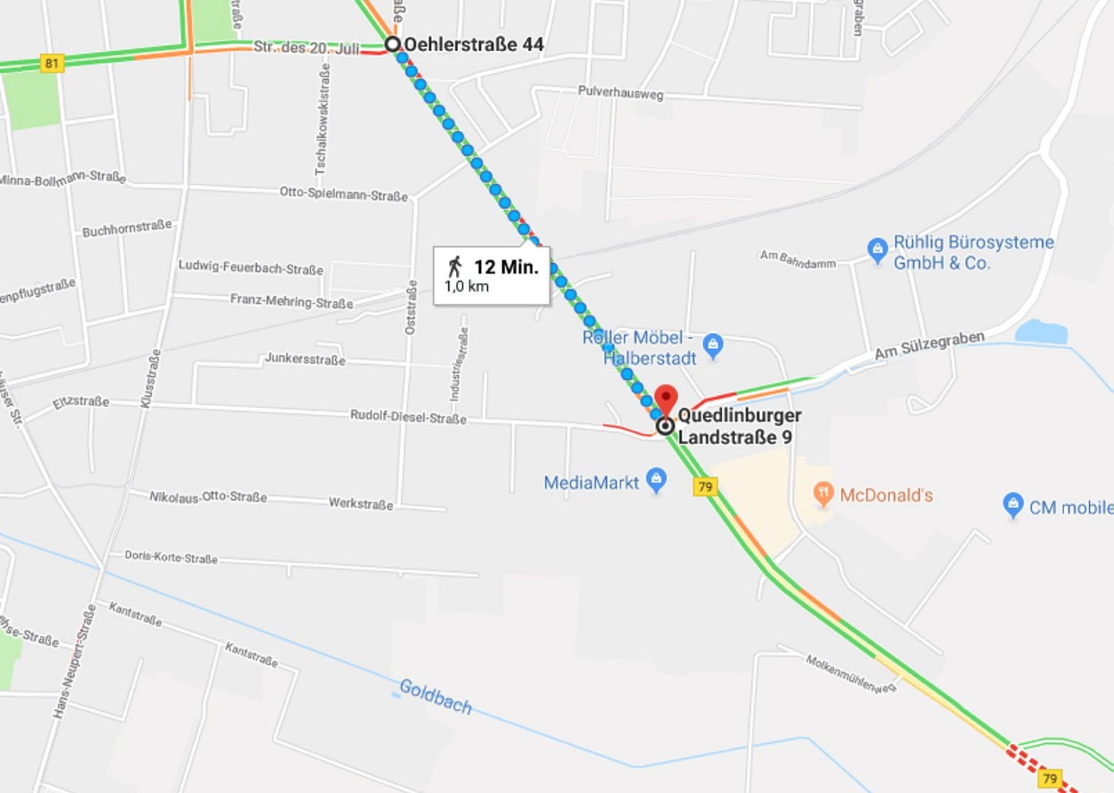 Die Quedlinburger Straße in Halberstadt wird für und 3,4 Millionen Euro auf einer Länge von insgesamt rund einem Kilometer saniert.