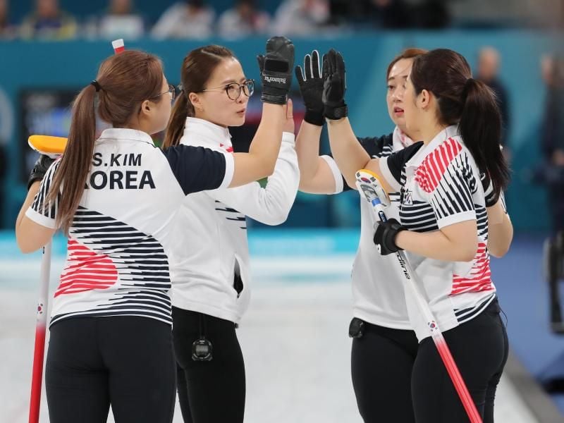 Die Curling-Frauen aus Südkorea gewannen in Gangneung Silber. Foto: ./YNA