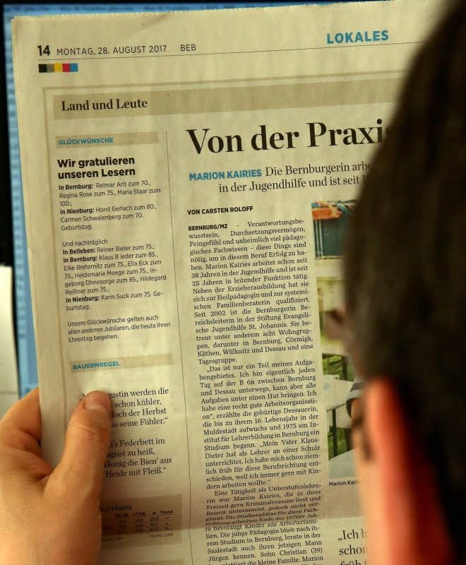 Die Glückwunsch-Rubrik im Lokalteil der MZ soll wieder länger werden.
