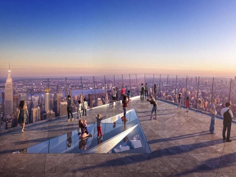Ab 11. März dürfen Besucher auf die Aussichtsterrasse des Wolkenkratzers „30 Hudson Yards” in New York. Foto: Related-Oxford/dpa