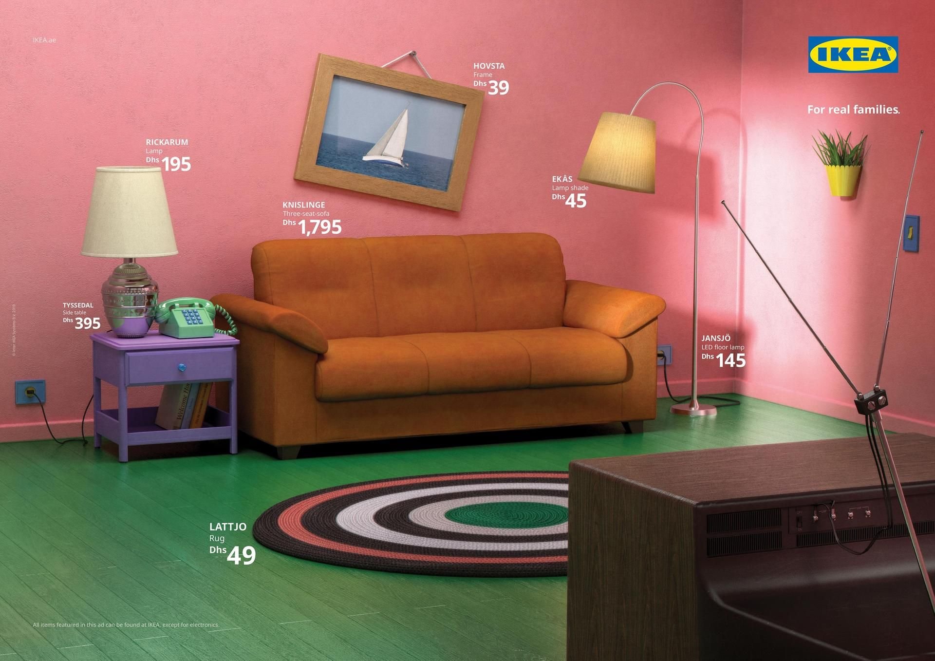 Das Wohnzimmer der Serie „Die Simpsons“ in der Kampagne von Ikea.