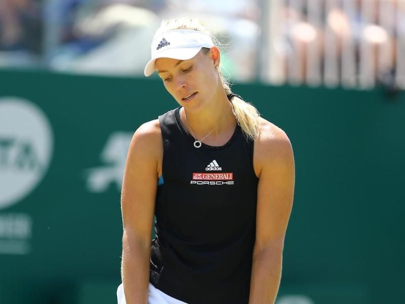 Angelique Kerber kassierte im Finale des Turniers in Eastbourne eine klare Niederlage. Foto: Gareth Fuller/PA Wire