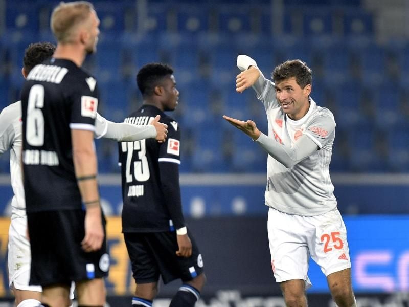 Hatte auch in Bielefeld wieder einen starken Tag: Bayern-Urgestein Thomas Müller. Foto: Martin Meissner/AP-Pool/dpa