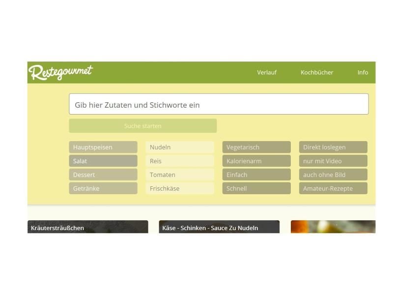 Hilfe für alle unkreativen Köche mit wenig Zutaten im Kühlschrank: Mit einer Suche auf der Website Restegourmet.de finden sie vielleicht eine passende Rezeptidee. Foto: Restegourmet.de/dpa-tmn