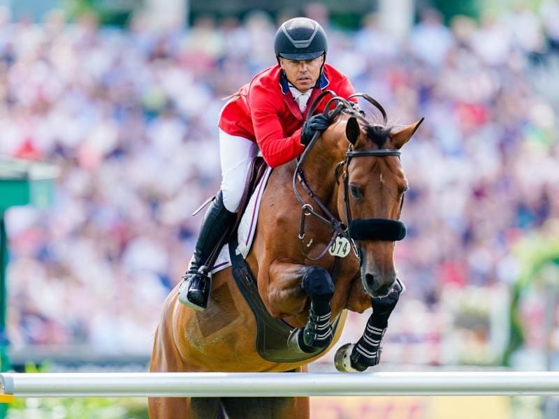 Springreiter Kent Farrington auf seinem Pferd Gazelle. Foto: Uwe Anspach