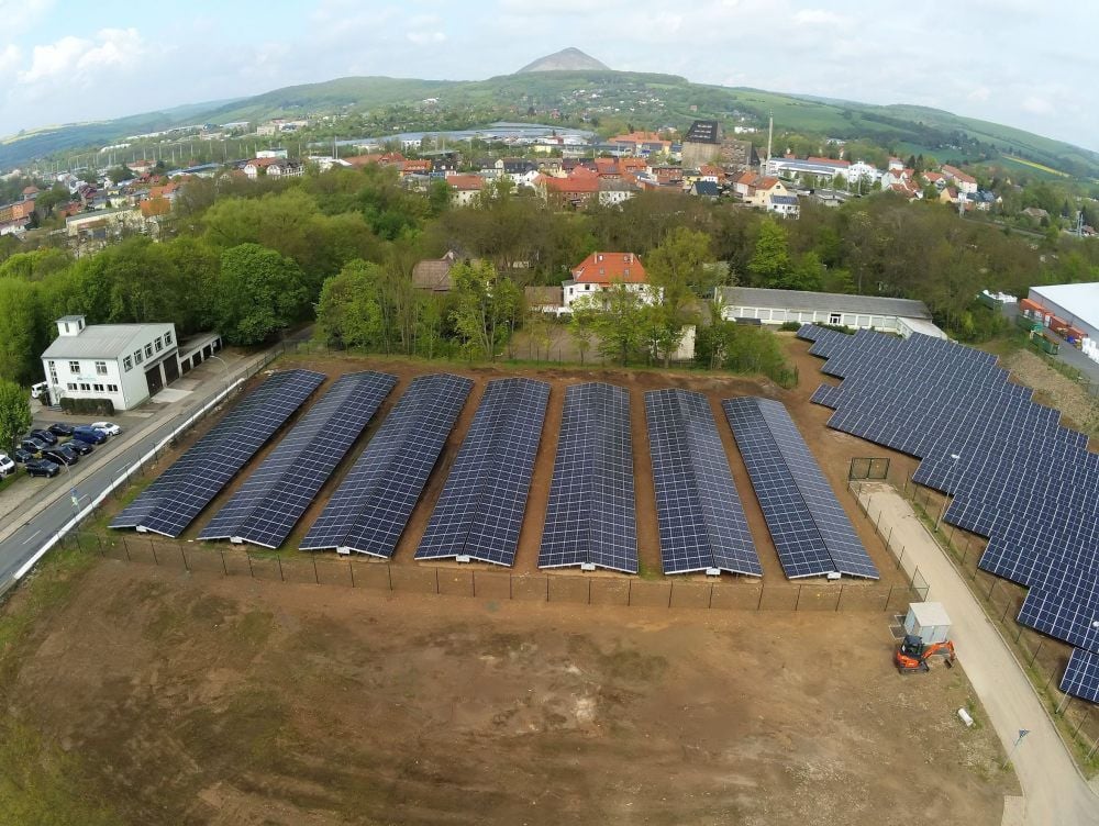 Die umstrittenen Solaranlagen im Mafa-Gewerbegebiet