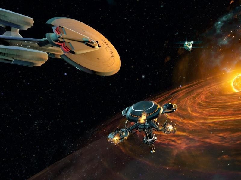 Auf in die unendlichen Weiten des Weltraums: „Star Trek Bridge Crew” gibt es nun auch für Spieler ohne Virtual-Reality-Brillen. Foto: Ubisoft/dpa-tmn