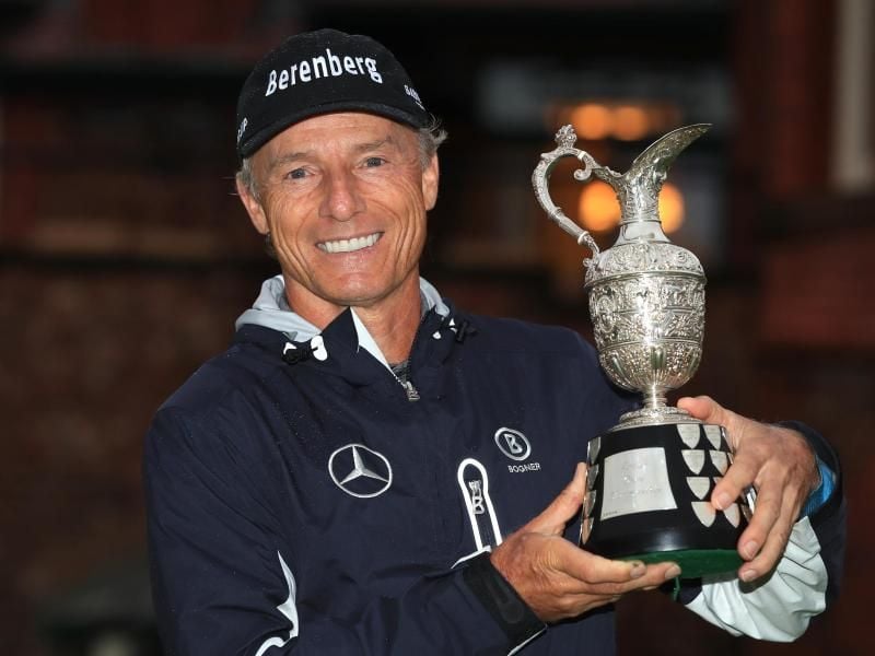 Golfstar Bernhard Langer gewann zum vierten Mal die British-Senior-Open. Foto: Peter Byrne/PA Wire