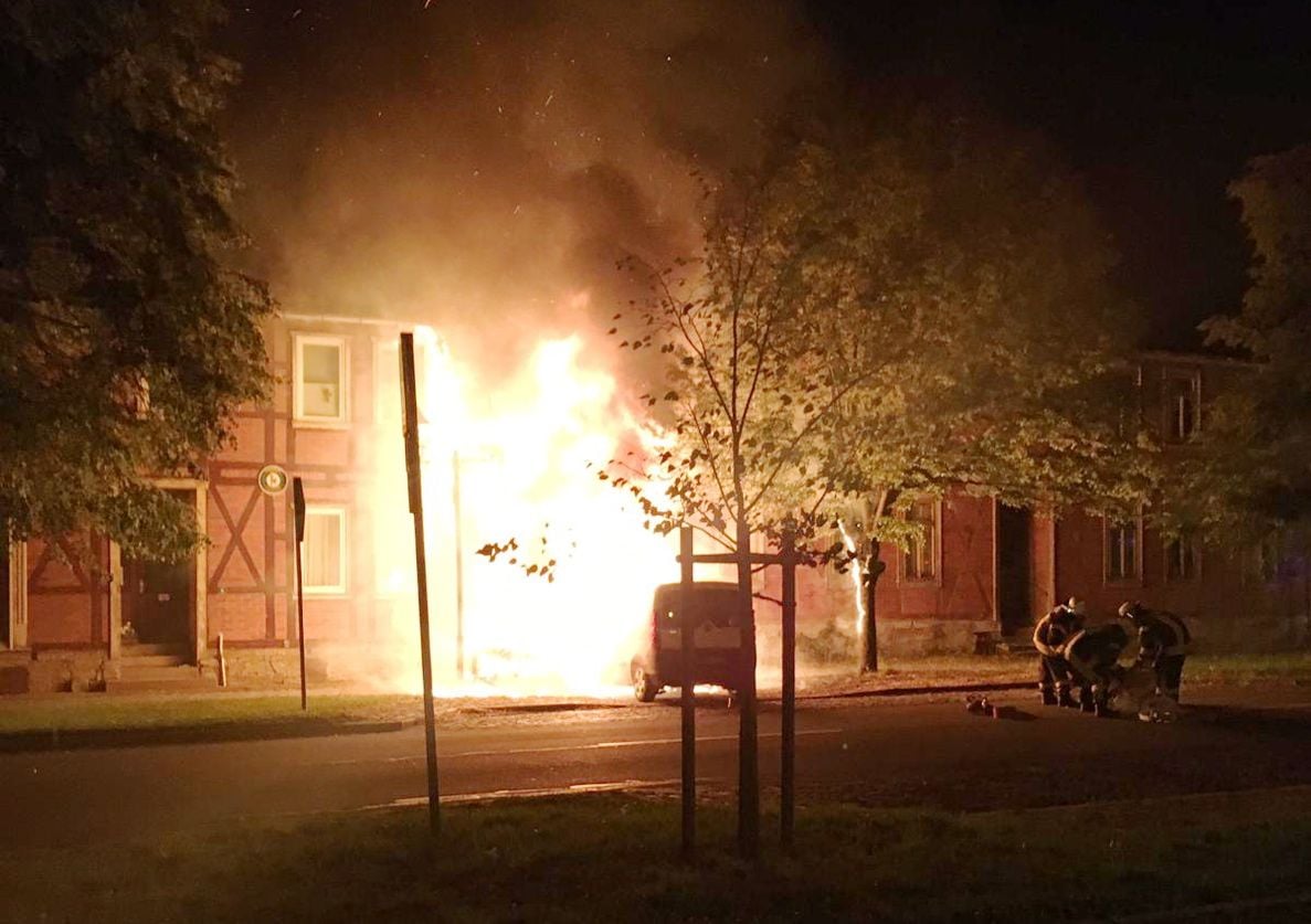 Das brennende Haus in Hasselfelde.
