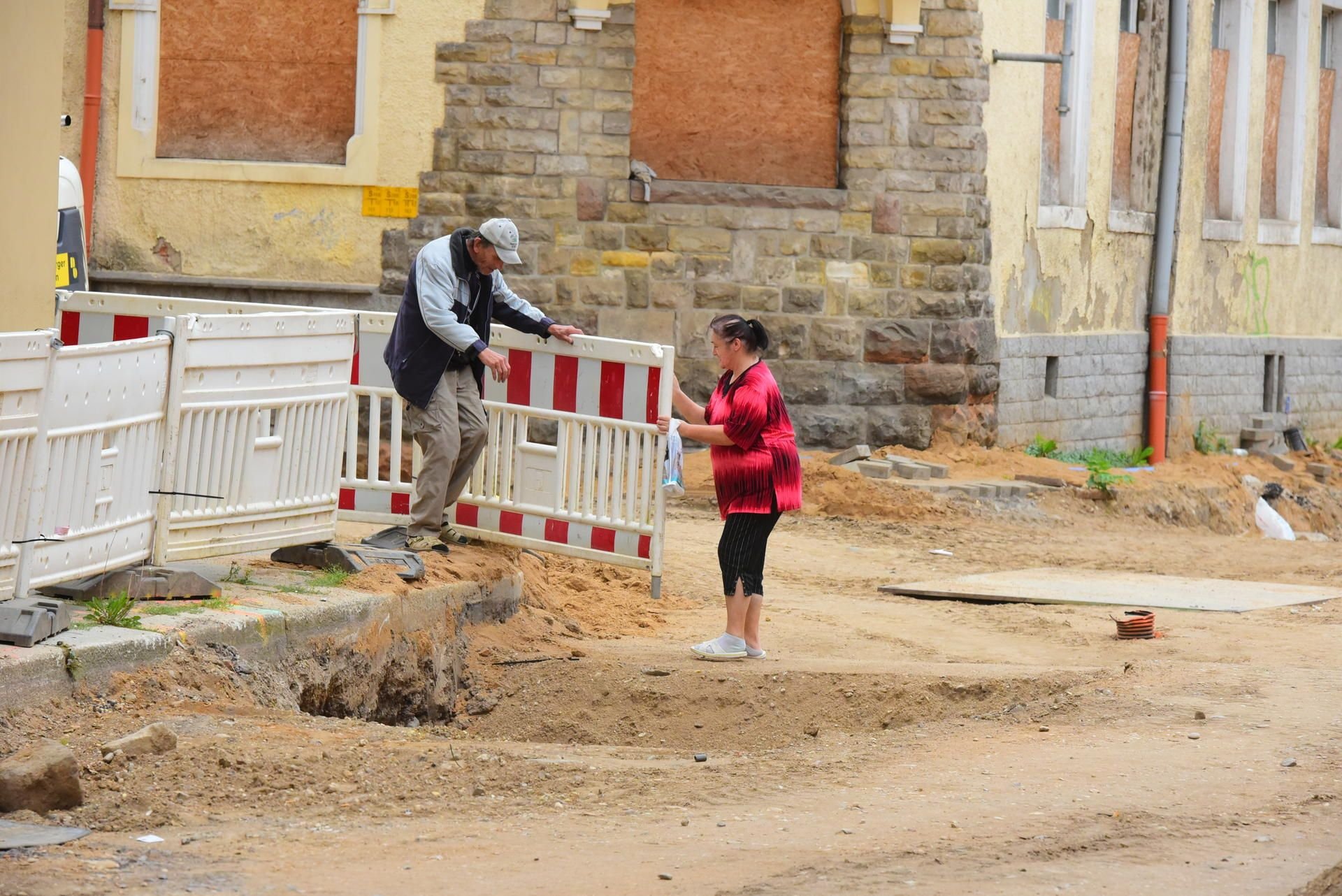Baustelle Saalstraße im Herbst 2017