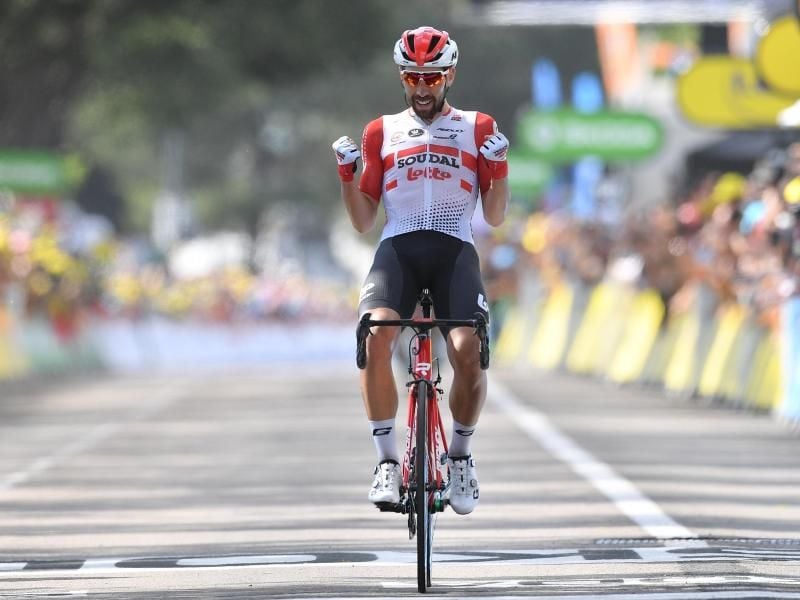Der Belgier Thomas De Gendt gewann die achte Etappe der 106. Tour de France. Foto: David Stockman/BELGA