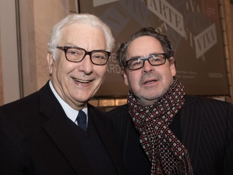 Zu Gast in Berlin: Biennale-Präsident Paolo Baratta (l) mit Udo Kittelmann, Direktor der Nationalgalerie Berlin. Foto: Jörg Carstensen