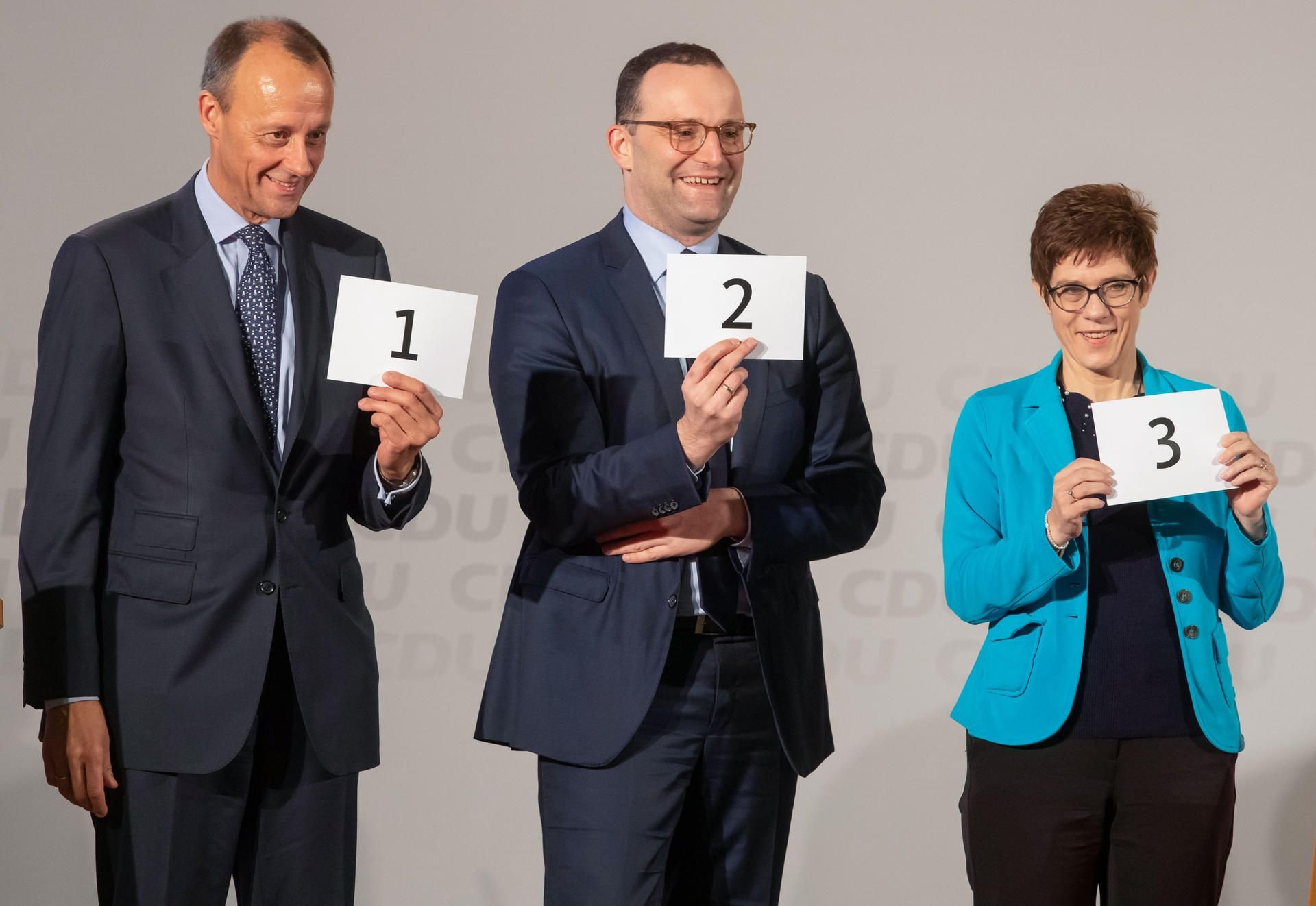 Die Kandidaten: Friedrich Merz, Jens Spahn und Annegret Kramp-Karrenbauer