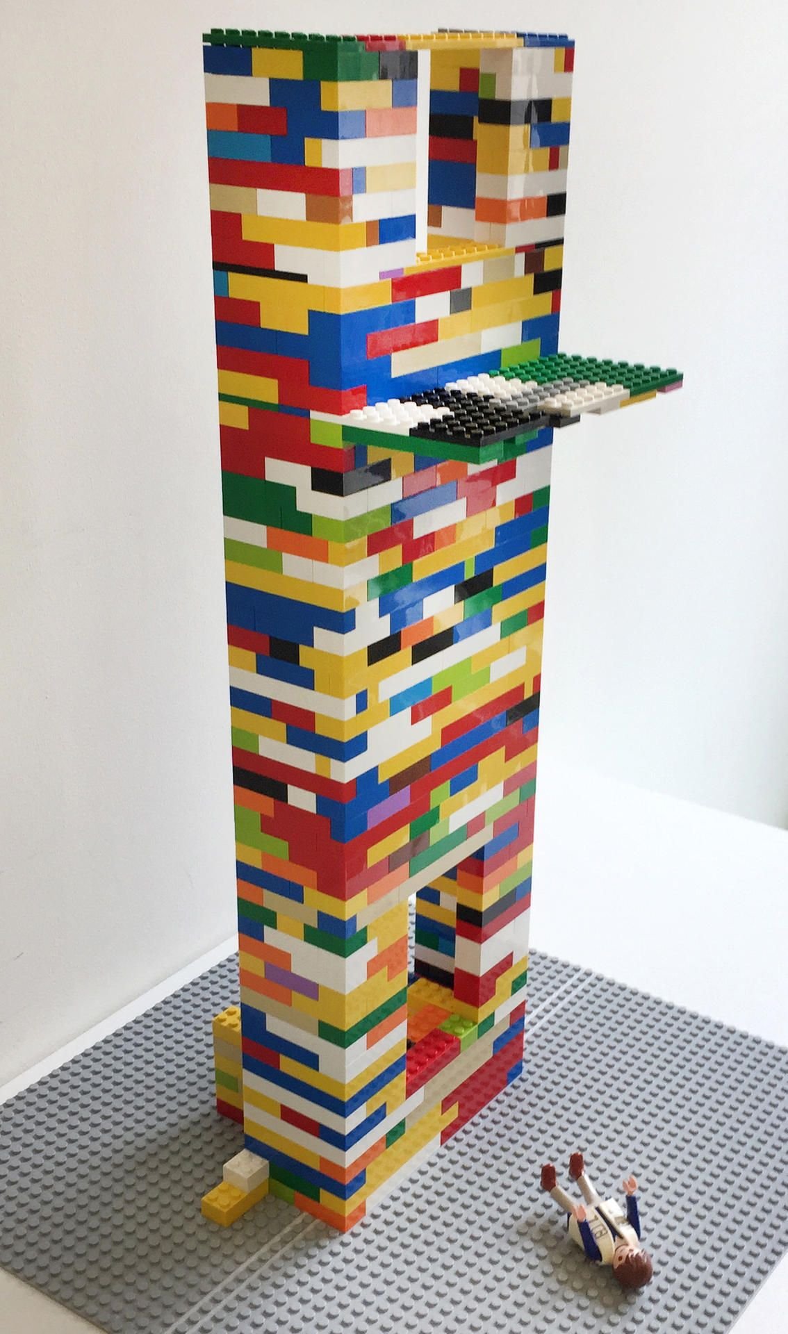 Ein Modell des Tatorts aus Legosteinen steht im Landgericht Düsseldorf