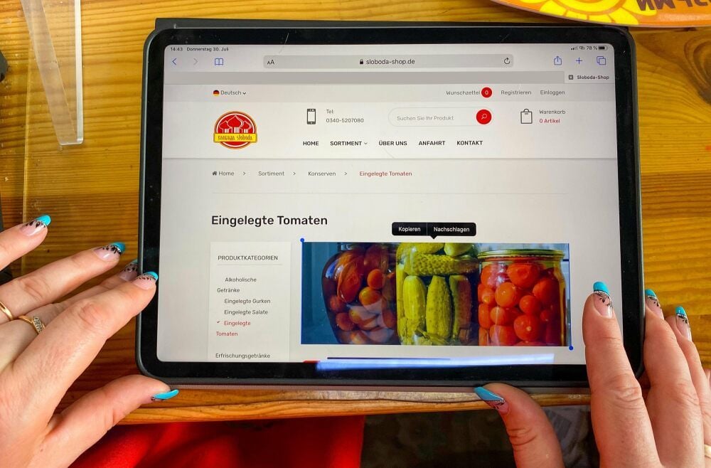 Nun ist auch die Bestellung bei „Sloboda“ im Internet möglich.