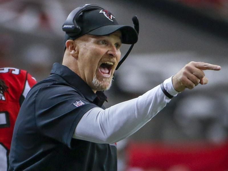 Dan Quinn reagiert bei einem Spiel der Atlanta Falcons an der Seitenlinie. Foto: Erik S. Lesser/EPA/dpa/Archiv
