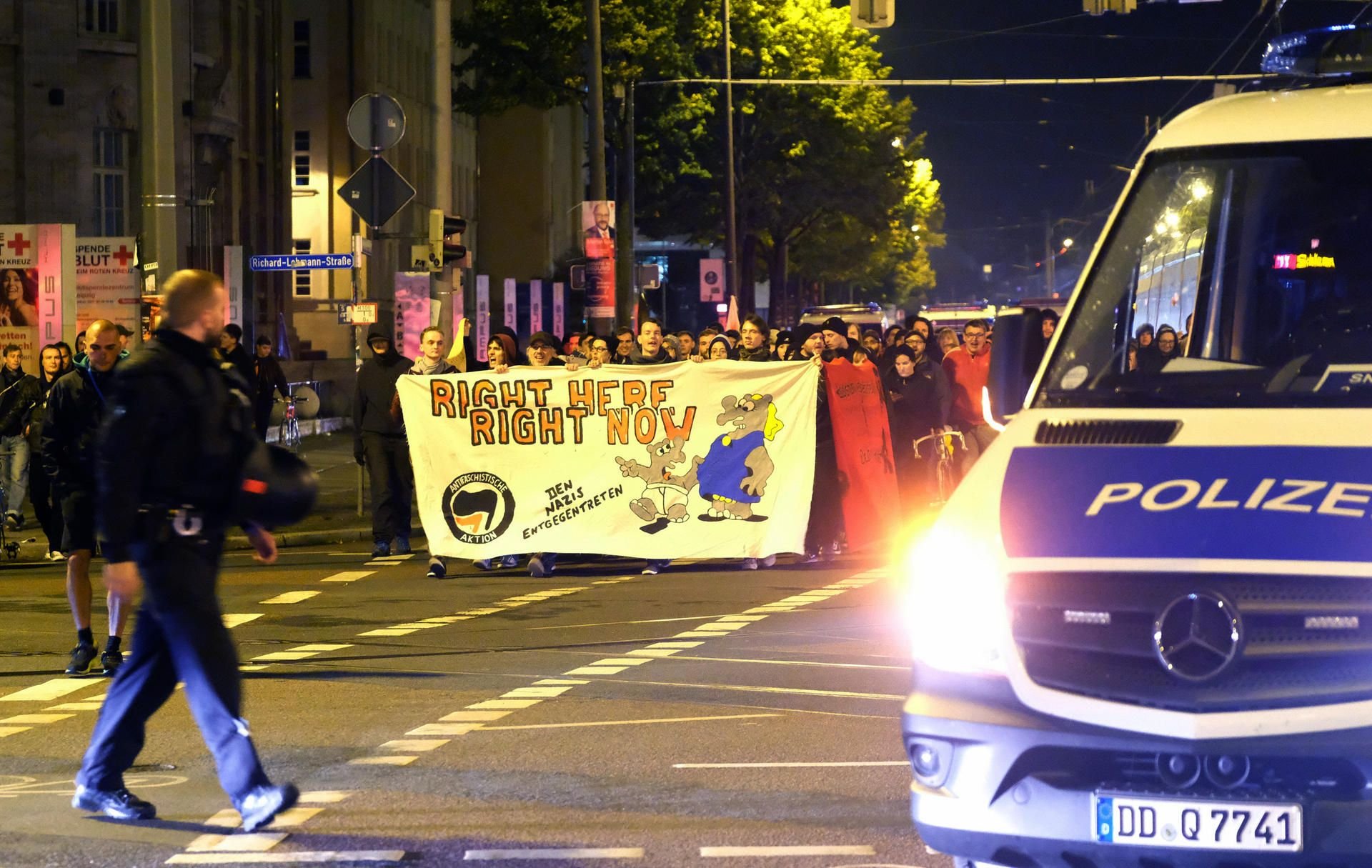 Die Demonstration in Leipzig.