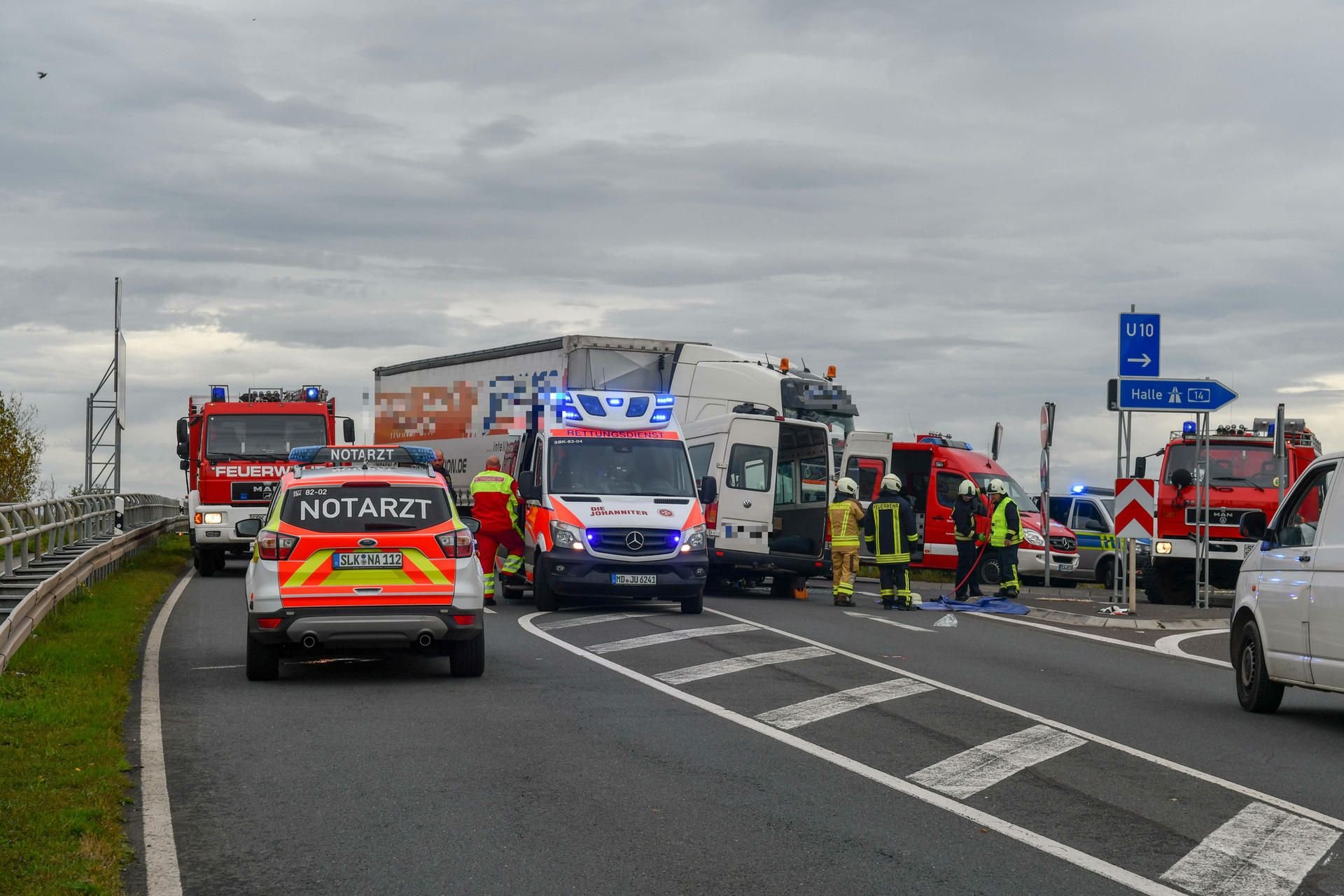 Schwrer Unfall auf der B246a im Salzlandkreis.